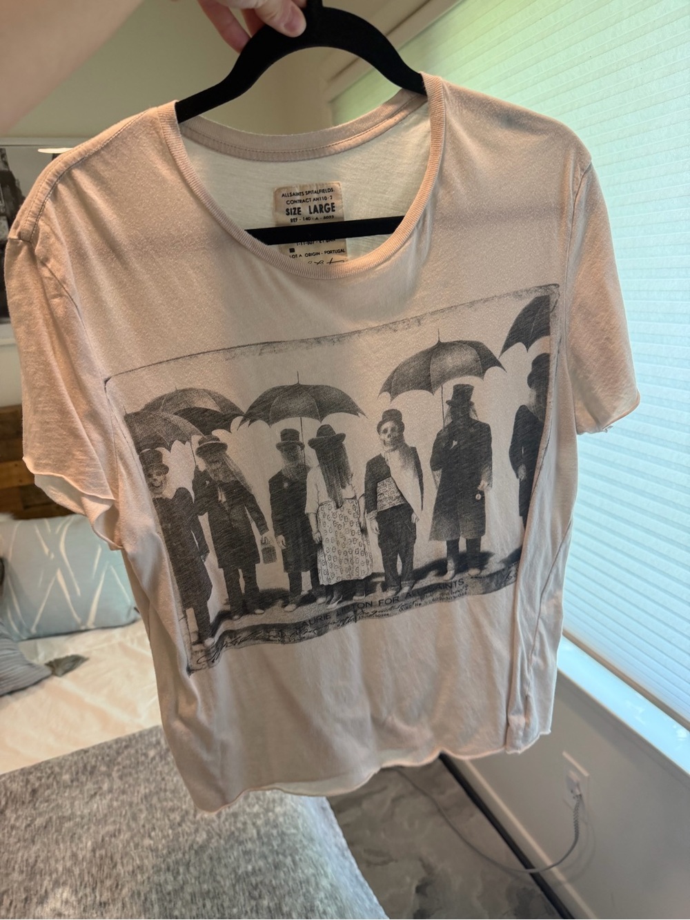 All Saints Light Beige Graphic Tee